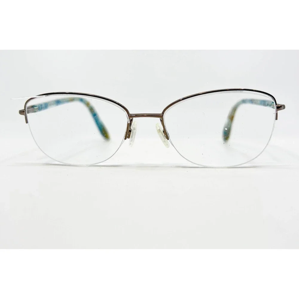 Elle Eyeglasses Women Brown Semi-Rimless Cat Eye EL13472 BR 52-17-135